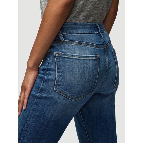 Frame Womens Le Mini Boot Denim Jeans Blondie Medium Wash Distress Boot Cut 31 - Picture 7 of 16